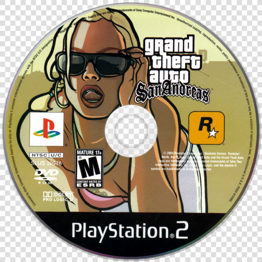 Grand Theft Auto San Andreas Ps2 Cd  HD Png DownloadTransparent PNG