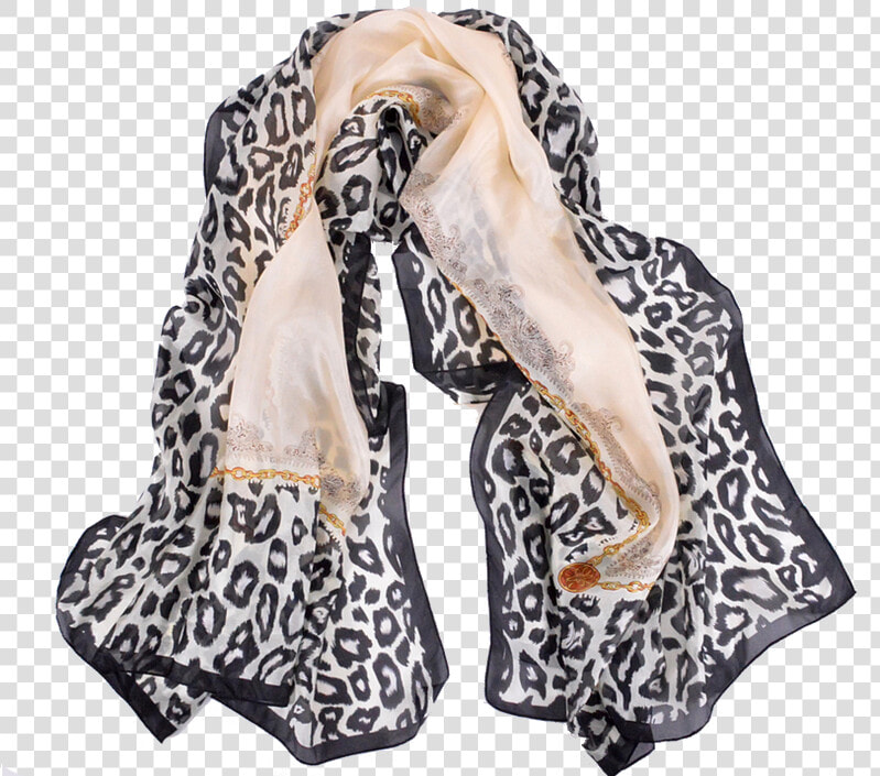 Cream Leopard Print Hijab   Scarf  HD Png DownloadTransparent PNG