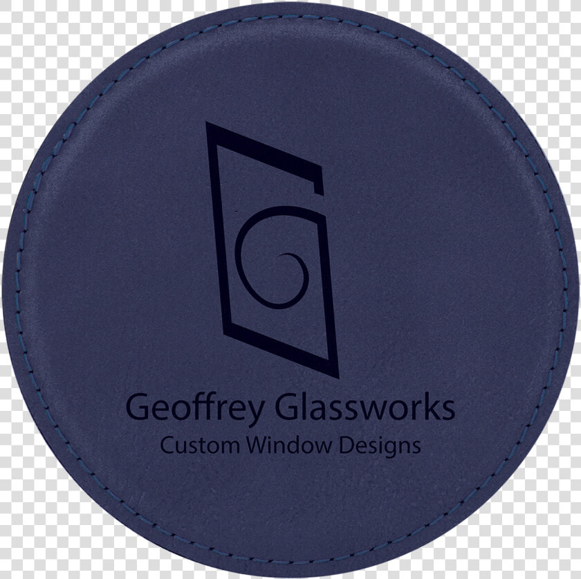 Blue Leatherette Round Coaster With Custom Laser Engraving   Circle  HD Png DownloadTransparent PNG