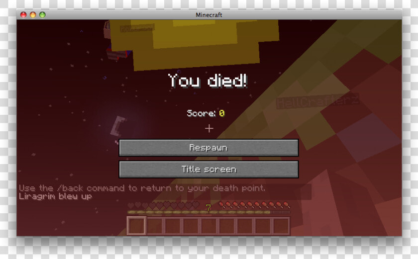 Minecraft Xbox You Died Screen  HD Png DownloadTransparent PNG