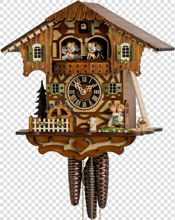 Chalet Cuckoo Clock With Kissing Couple   Cuckoo Clock  HD Png DownloadTransparent PNG