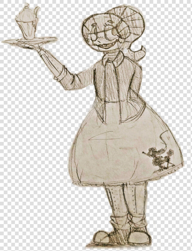  waitress   Sketch  HD Png DownloadTransparent PNG