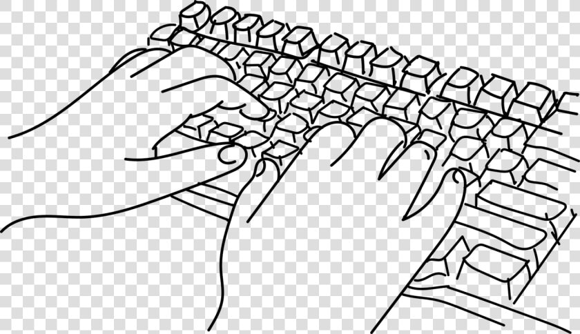 Keyboard Hands Computer Free Photo   Hands On Keyboard Drawing  HD Png DownloadTransparent PNG