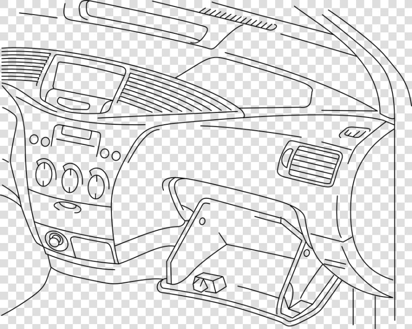 Dashboard  Glove Box  Dash  Car Radio   Drawing Of Car Dashboard  HD Png DownloadTransparent PNG