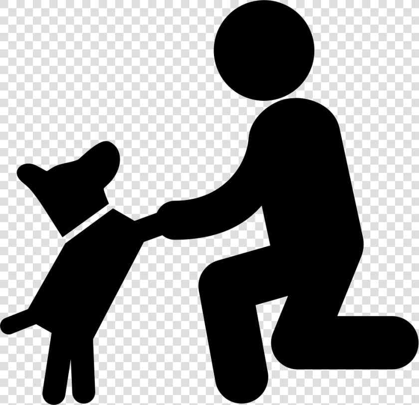 Dog In Front Of A Man Svg Png Icon Free Download   Dog And Human Icon  Transparent PngTransparent PNG