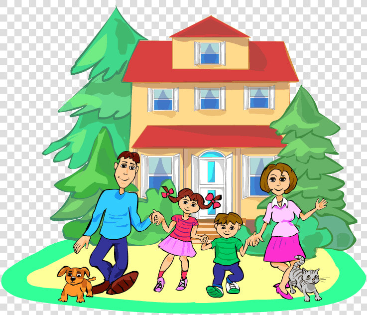 Family House Clipart Png Transparent Library Free Family   Look At The Picture And Write A Few Sentences About  Png DownloadTransparent PNG