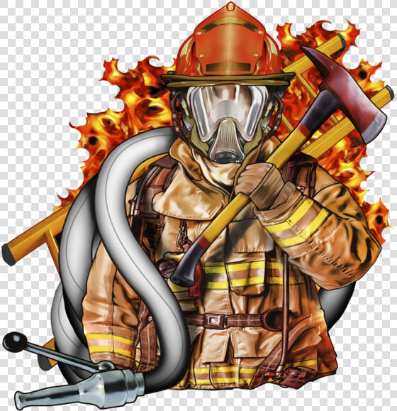 Fire Fighter Fabric  Custom Print Panel  Firefighter   Cartoon Fire Fighters  HD Png DownloadTransparent PNG