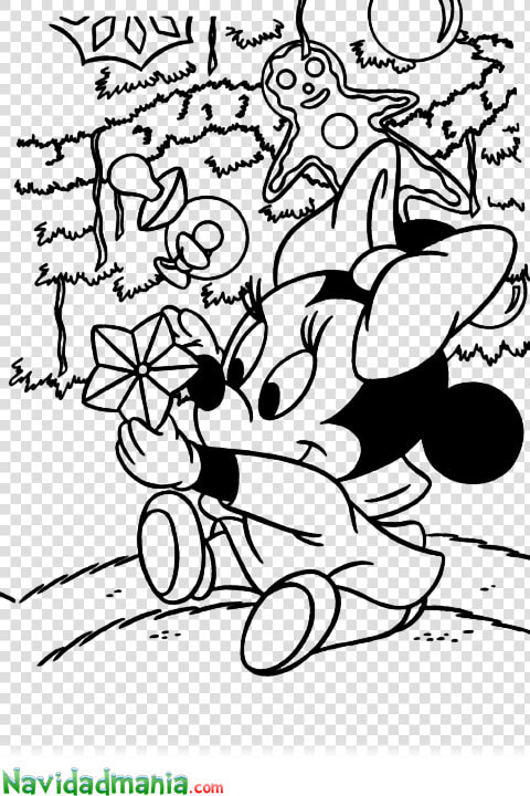 Free Coloring Pages Of Mickey Mouse Head Outline Christmas   Baby Disney Christmas Coloring Pages  HD Png DownloadTransparent PNG