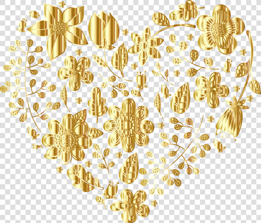 Gold Floral Heart No Background Clip Arts   Heart Of Gold Background  HD Png DownloadTransparent PNG