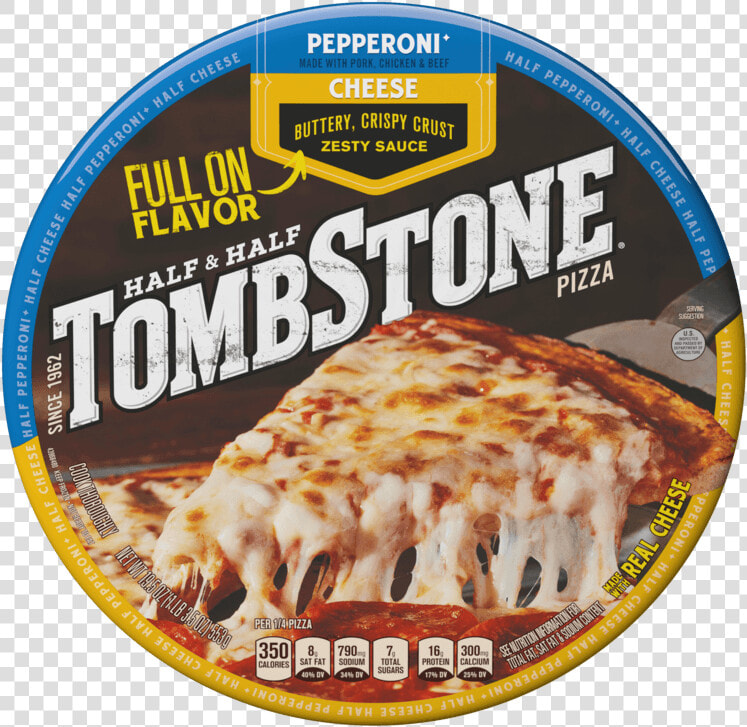 Tombstone Half  amp  Half Pepperoni  amp  Cheese Frozen Pizza   Tombstone Pepperoni And Sausage Pizza  HD Png DownloadTransparent PNG