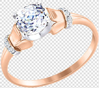 Lady´s Ring In Red Gold Of 585 Assay Value With Zirconia   Pre engagement Ring  HD Png DownloadTransparent PNG