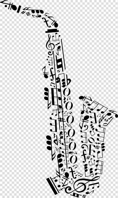 Transparent Music Notes Clip Art Png   Saxophone Made Of Music Notes  Png DownloadTransparent PNG