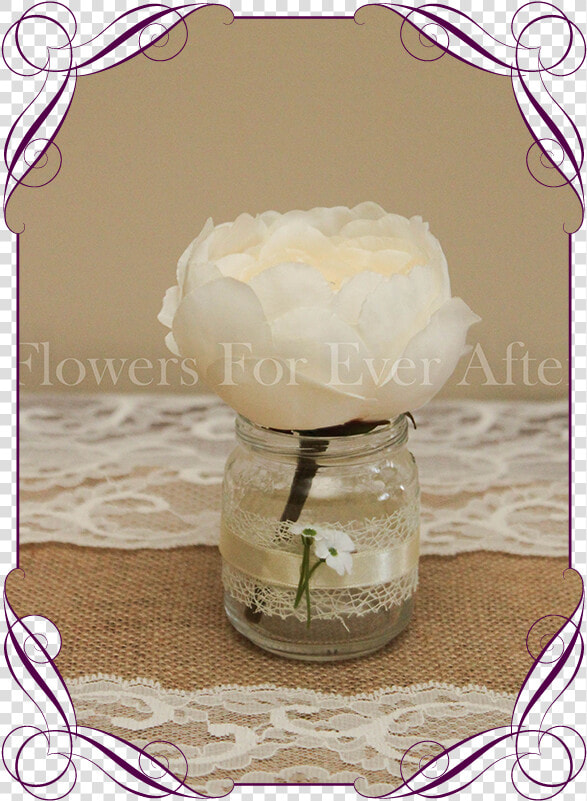 Cream Peony Silk Artificial Table Decoration   Flower Girl Crowns Australia  HD Png DownloadTransparent PNG