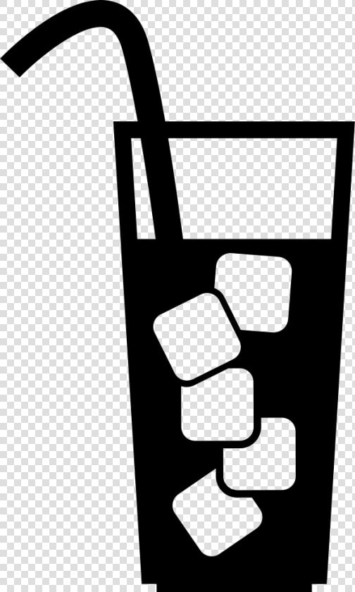 Glass With Beverage Ice Cubes And Straw   Logo Ice Tea Black And White  HD Png DownloadTransparent PNG