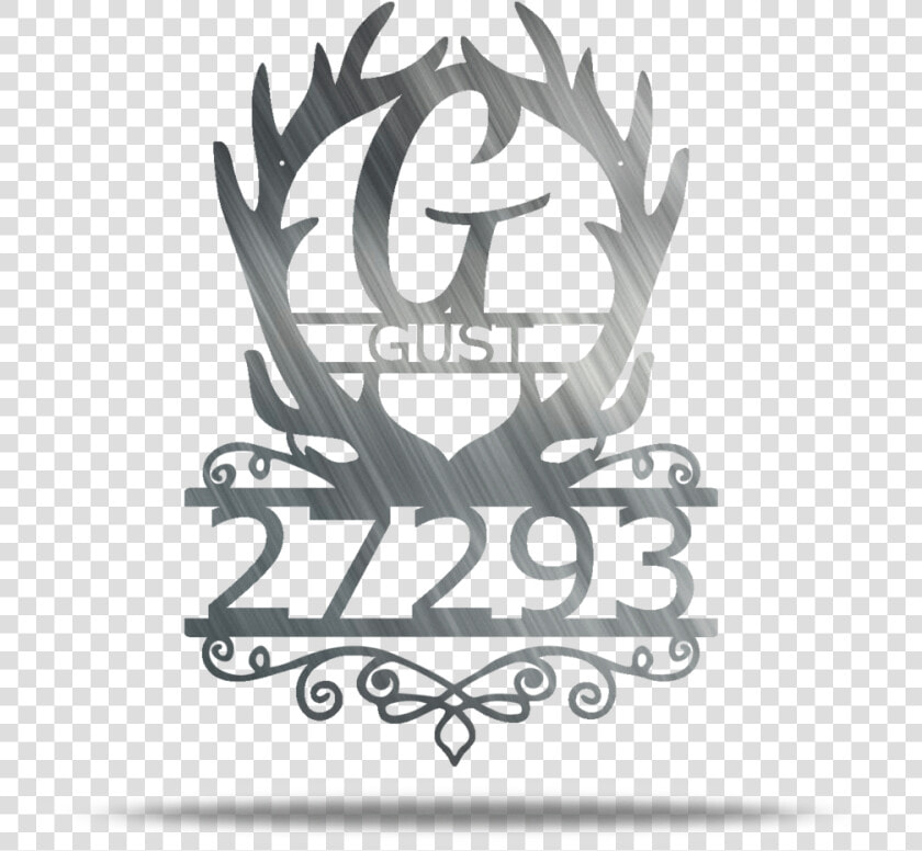 Antler Address  Initial   amp  Name Customizable Metal  HD Png DownloadTransparent PNG