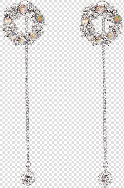 Dangle Korean Earring Silver Crystal   Earrings  HD Png DownloadTransparent PNG