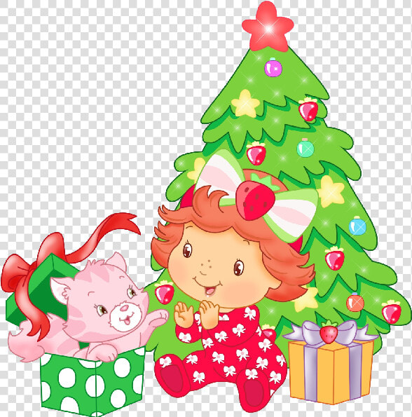 Strawberry Shortcake Clip Art   Strawberry Shortcake And Her Christmas Tree  HD Png DownloadTransparent PNG