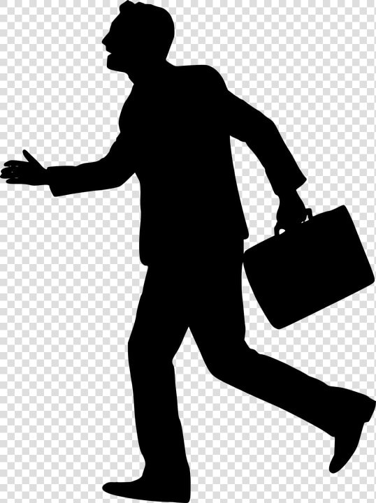 Silhouette  Businessman  Hurry Up  Running  Side   Silhouette Business Man Png  Transparent PngTransparent PNG