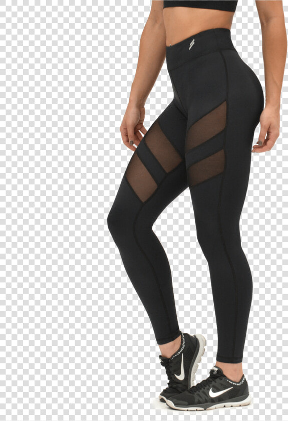 Mesh Panel Leggings   High Waist Mesh Leggings  HD Png DownloadTransparent PNG