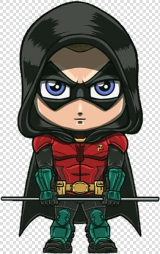 Dc Cartoons Movies Comics Robin   Chibi Robin Drawing Dc  HD Png DownloadTransparent PNG