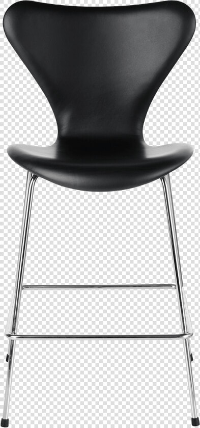 3197 Series 7 Barstool Fully Upholstered Black Leather   Fritz Hansen  HD Png DownloadTransparent PNG