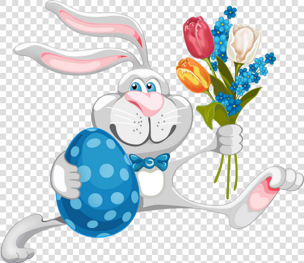 Tube Lapin De Pâques  Oeuf  Fleurs  HD Png DownloadTransparent PNG