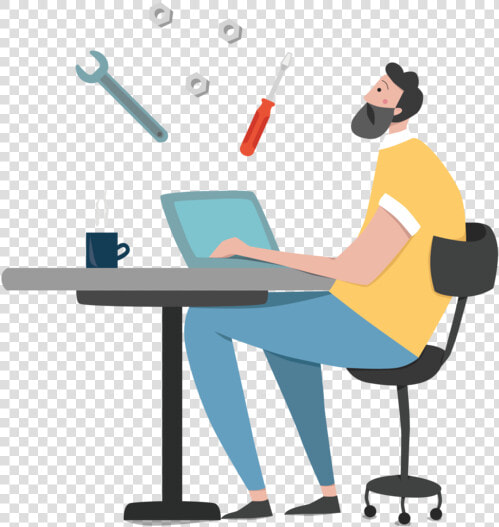 Maintenance Man Character Spanner Working Illustrations   Web Design Custom Illustrations Png  Transparent PngTransparent PNG