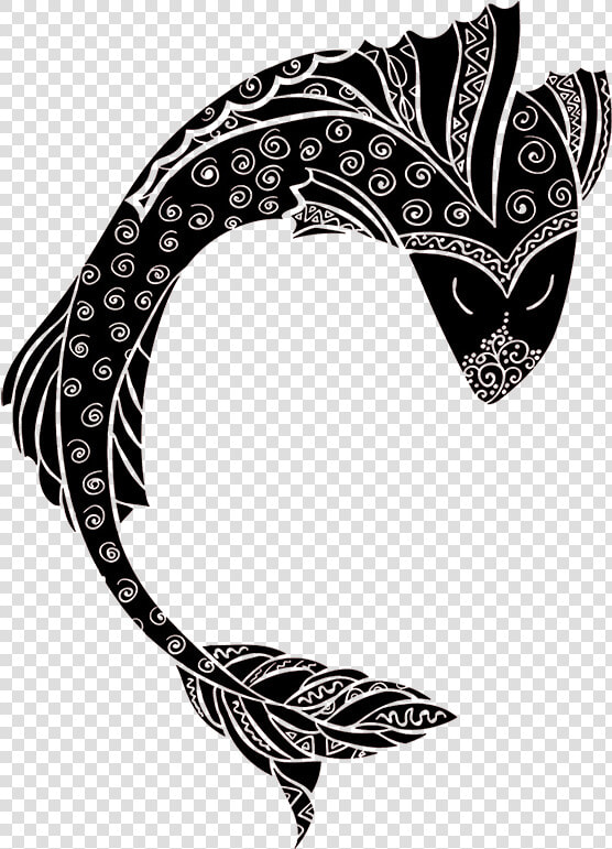 Colorful Koi Fish Drawings   Black Drawing  HD Png DownloadTransparent PNG