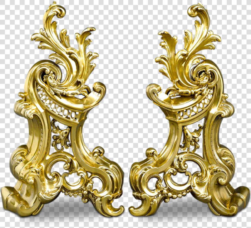 French Rococo style Brass Andirons   Rococo Style  HD Png DownloadTransparent PNG