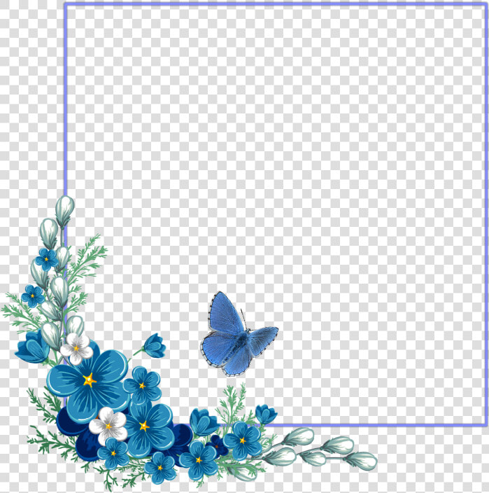 Ftestickers Border Frame Watercolorflowers Butterfly   Border Floral Transparent Background  HD Png DownloadTransparent PNG