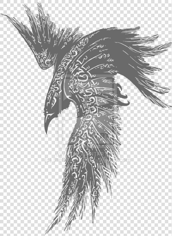 White Raven Tattoo Common Raven Odin Tattoo Ink   Celtic Raven Tattoo Designs  HD Png DownloadTransparent PNG