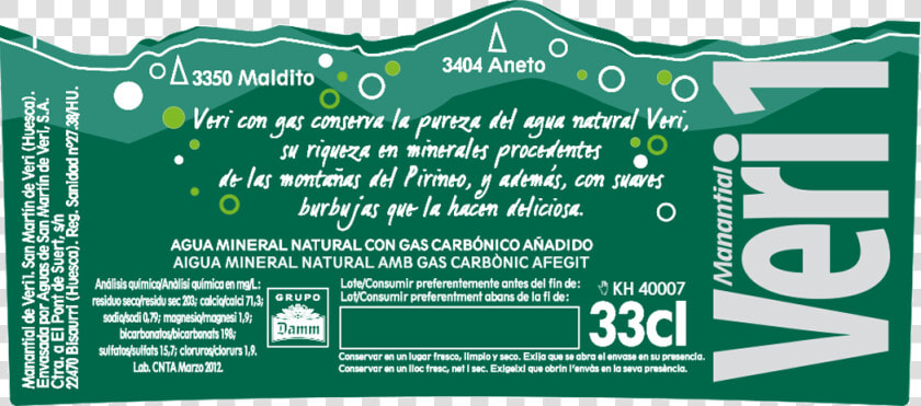 Veri 33cl   Etiquetes Del Aigua Catala  HD Png DownloadTransparent PNG