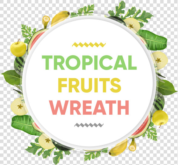 Watercolor Tropical Fruits Wreath Badge Frame  Watercolor    Watercolor Fruit Frame Png  Transparent PngTransparent PNG