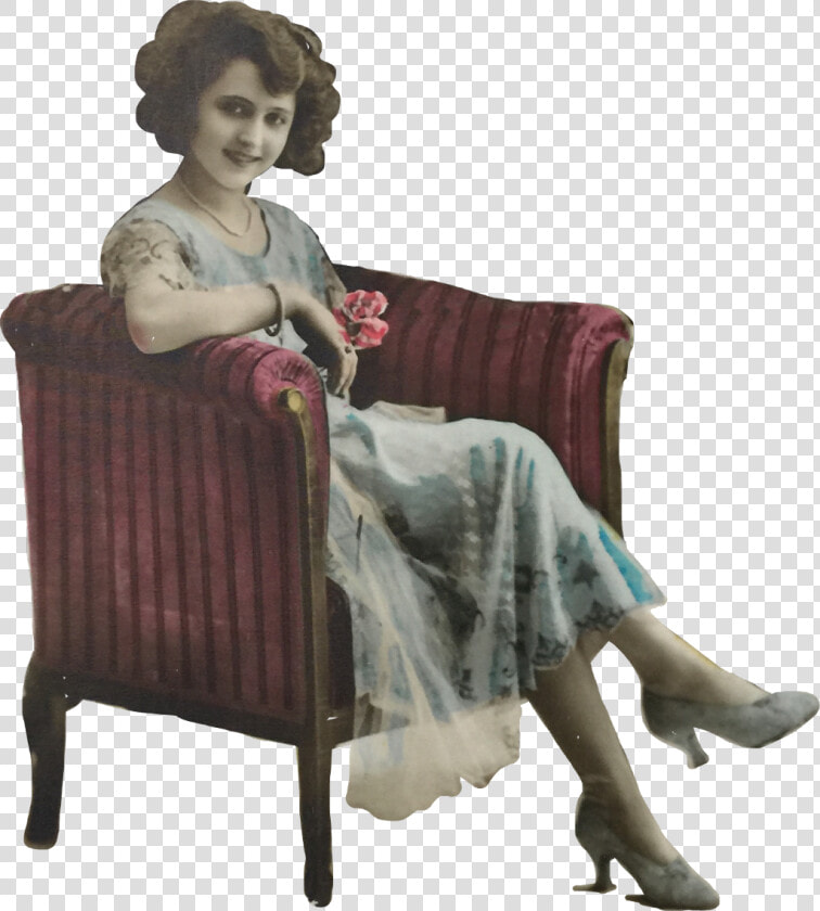  retro  vintage  old  poster  woman  armchair  furniture   Sitting  HD Png DownloadTransparent PNG