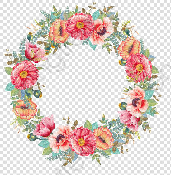 Watercolor Flowers Png Round Borders Of Creative Border   Flower Wreath Png Transparent  Png DownloadTransparent PNG