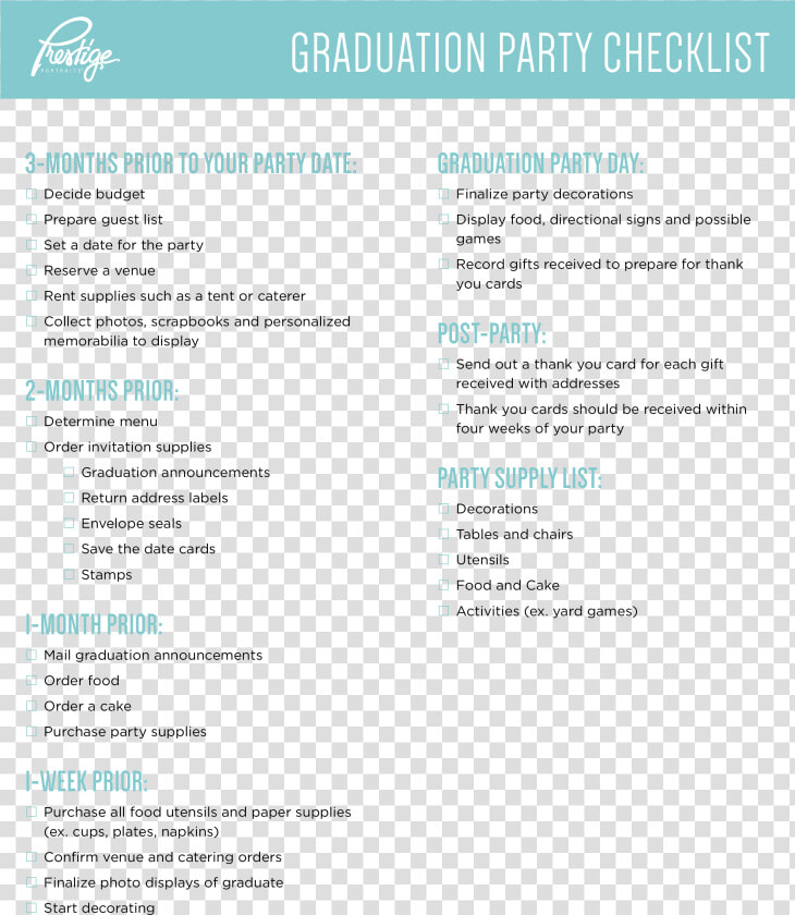 Graduation Party Checklist Main Image   Graduation Party Checklist Prestige  HD Png DownloadTransparent PNG