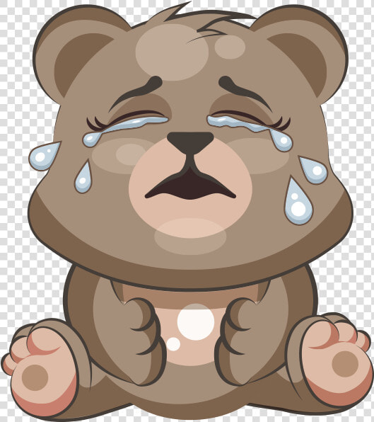 Cuddlebug Teddy Bear Emoji Stickers Messages Sticker   Cartoon Bear Crying  HD Png DownloadTransparent PNG