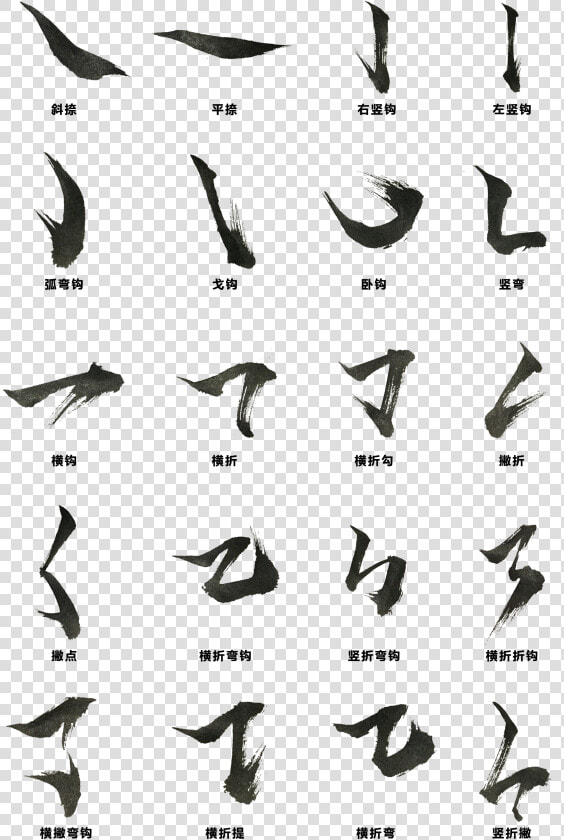 Chinese Character Radicals First Stroke Strokes Art   書法 筆畫  HD Png DownloadTransparent PNG