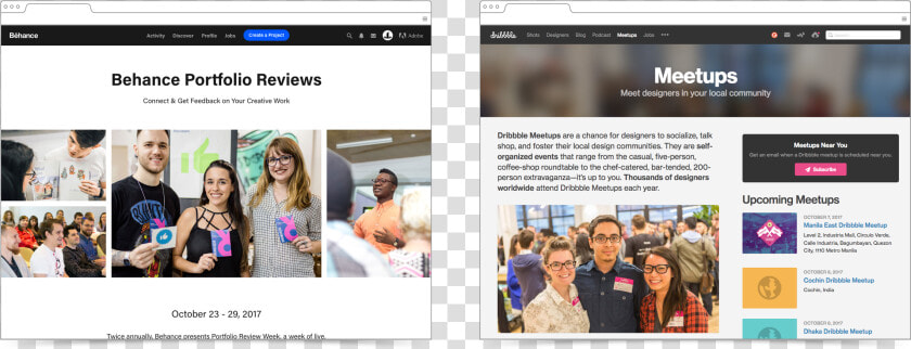Comparing Behance And Dribbble Community   Website  HD Png DownloadTransparent PNG