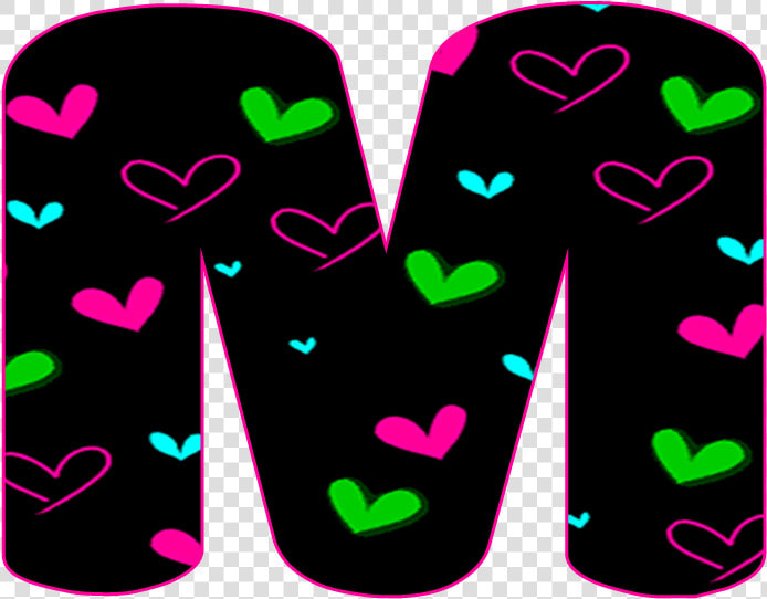 Abecedario Negro Con Corazones Neón   Abecedario Negro Con Corazones Neon  HD Png DownloadTransparent PNG