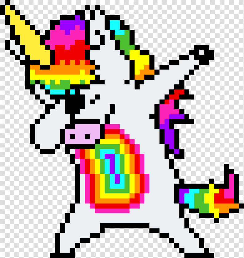 Dabbing Unicorn By Kawaii goth8104   Dabbing Unicorn Pixel Art Grid  HD Png DownloadTransparent PNG