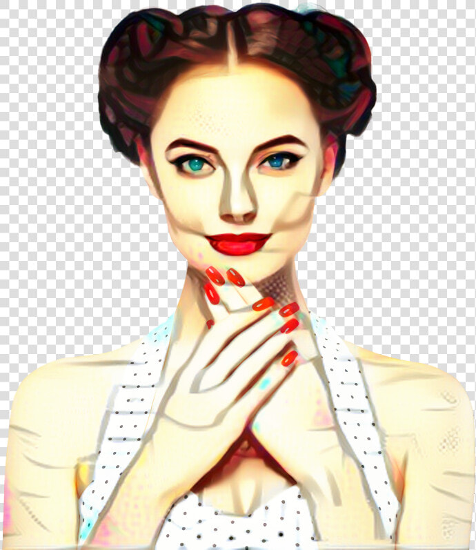 Pin up Girl Woman Retro Style Manicure Vintage   Illustration  HD Png DownloadTransparent PNG