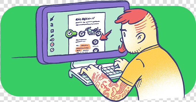 Hipster Man Using Evernote For Desktop   Personas Delante De Ordenador  HD Png DownloadTransparent PNG