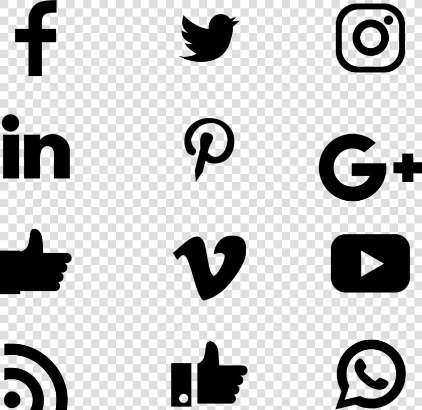 Transparent White Png Social Media Icons   Social Media Icons Black And White Transparent  Png DownloadTransparent PNG