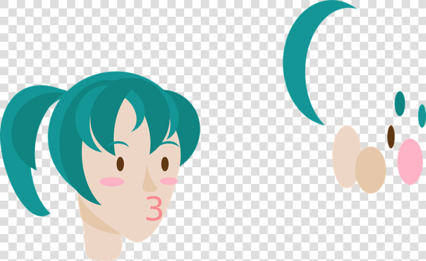 Blue  Green  Hair  Kawaii  Anime  Girl  Ponytail   Garotas Com O Cabelo Azul Anime  HD Png DownloadTransparent PNG