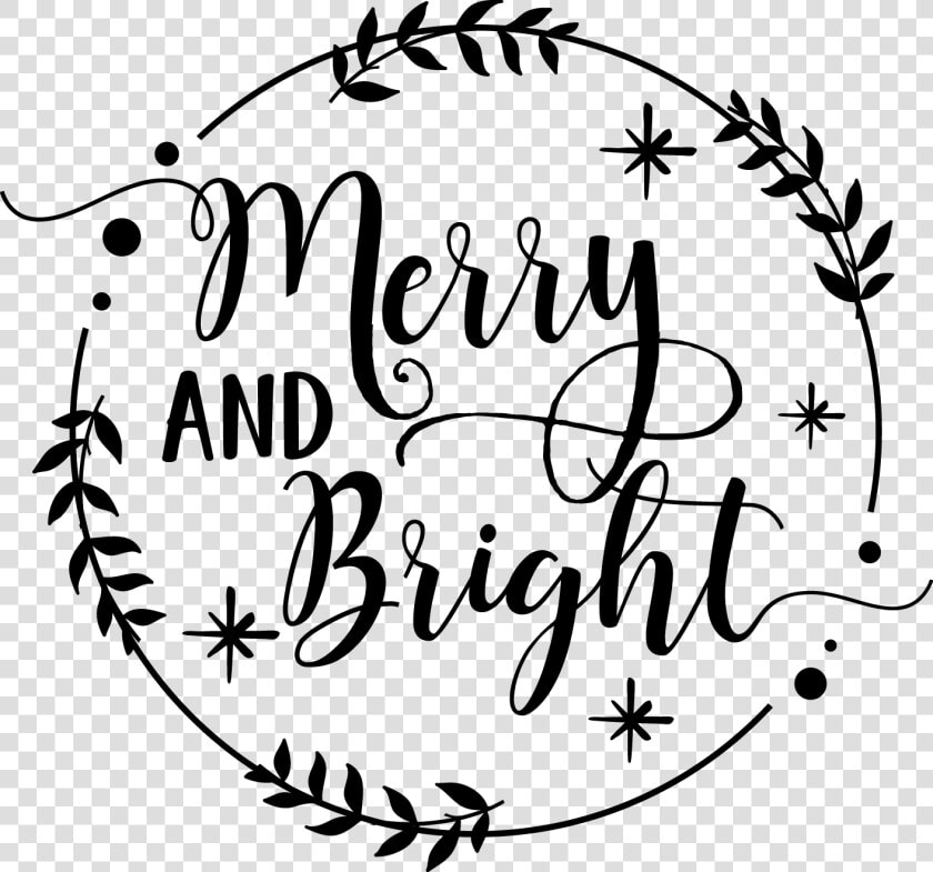 Merry  amp  Bright Vinyl Decal Free  HD Png DownloadTransparent PNG