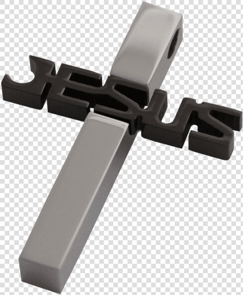 Men Set Black And Silver Jesus Cross Stainless Steel   Cross  HD Png DownloadTransparent PNG