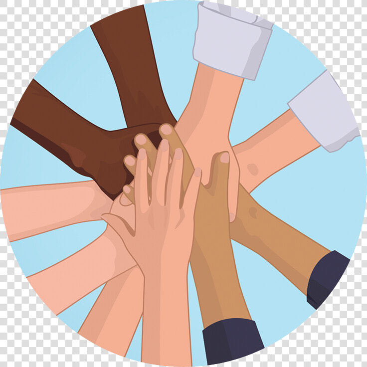 Cartoon Hands And Forearms Of All Races Putting Their   Cartoon Hands In A Circle  HD Png DownloadTransparent PNG