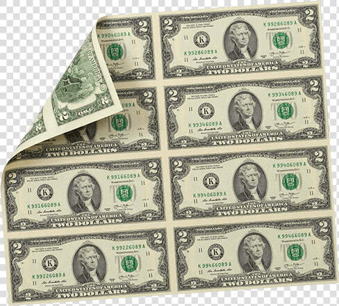 Uncut Currency   2 Dollar Bill With 8  HD Png DownloadTransparent PNG