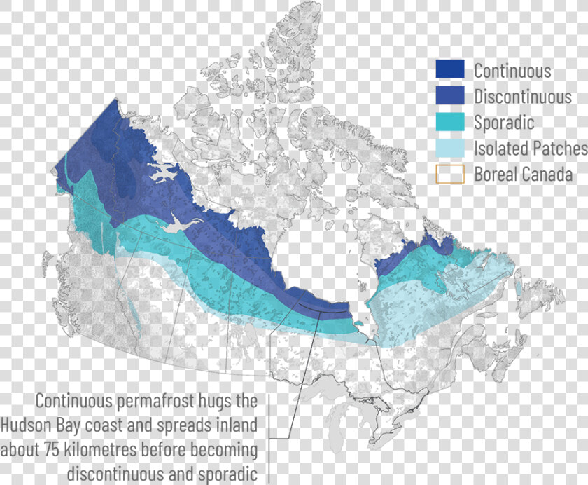 A Map Of Canada Showing The Distribution Of Permafrost  HD Png DownloadTransparent PNG